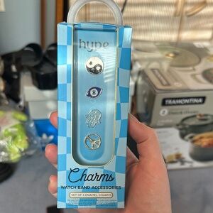 Hype Blue and Silver Watch Band Charms